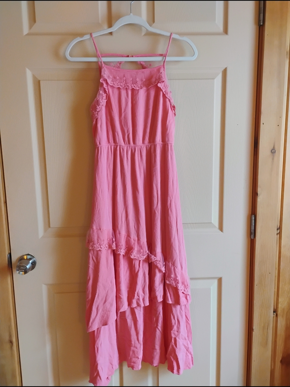Pink Sleeveless High-Low Dress